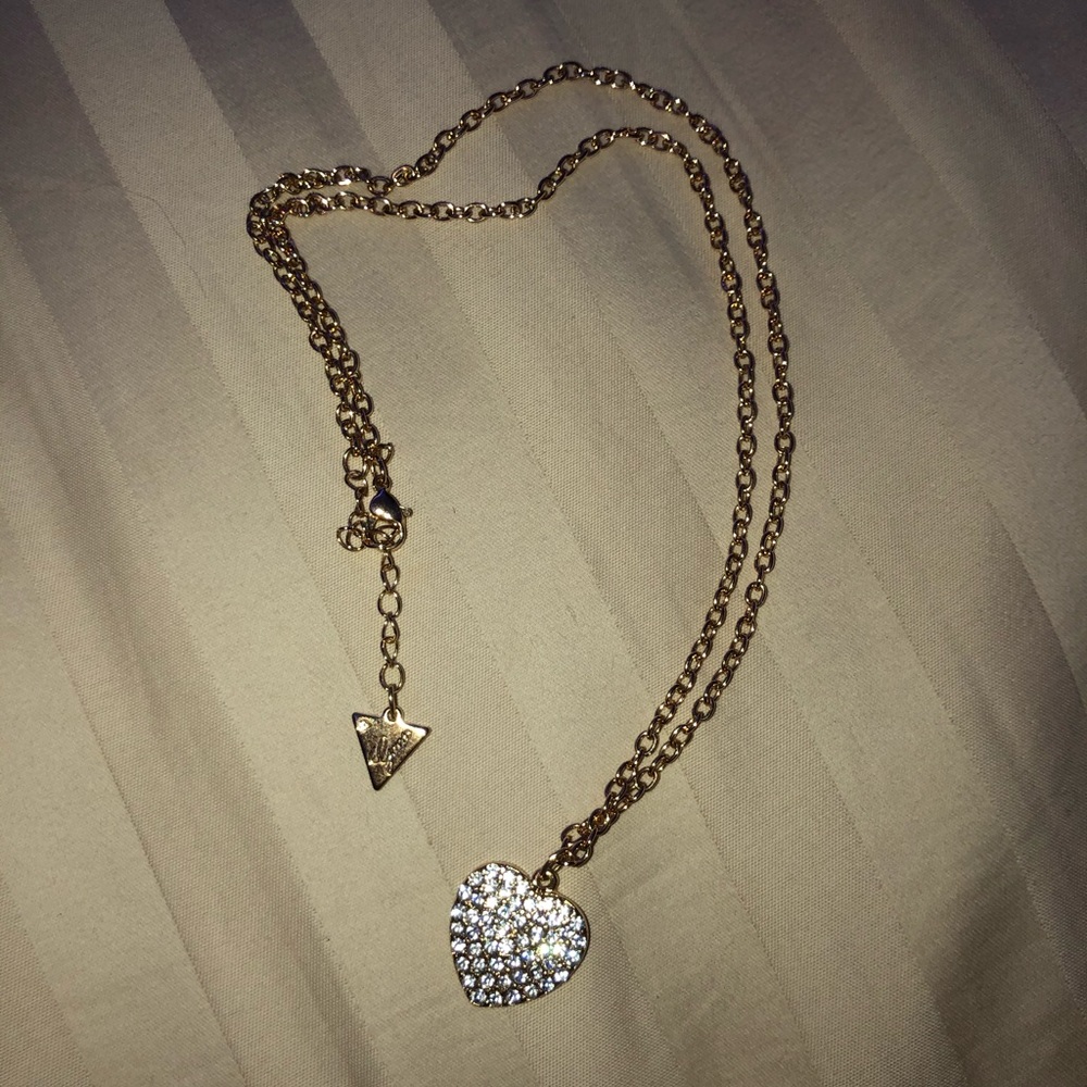 ❤️Guess Heart Rhinestone Necklace